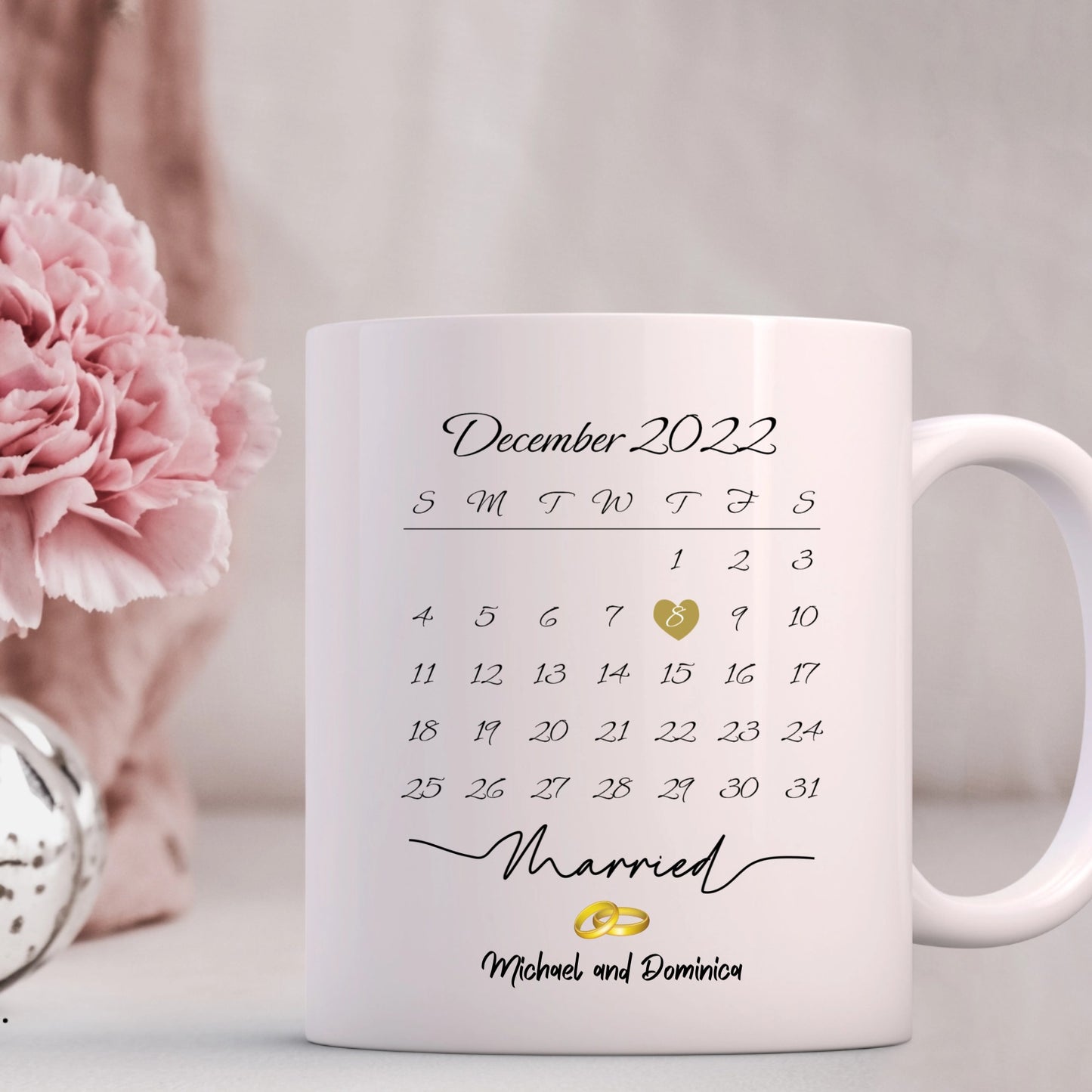 Personalised "Special Date" Wedding Calendar Mug