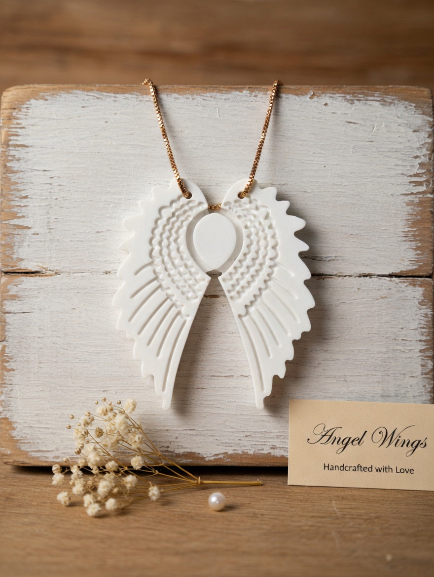 Handcrafted Jesmonite Angel Wings Hanging Ornament