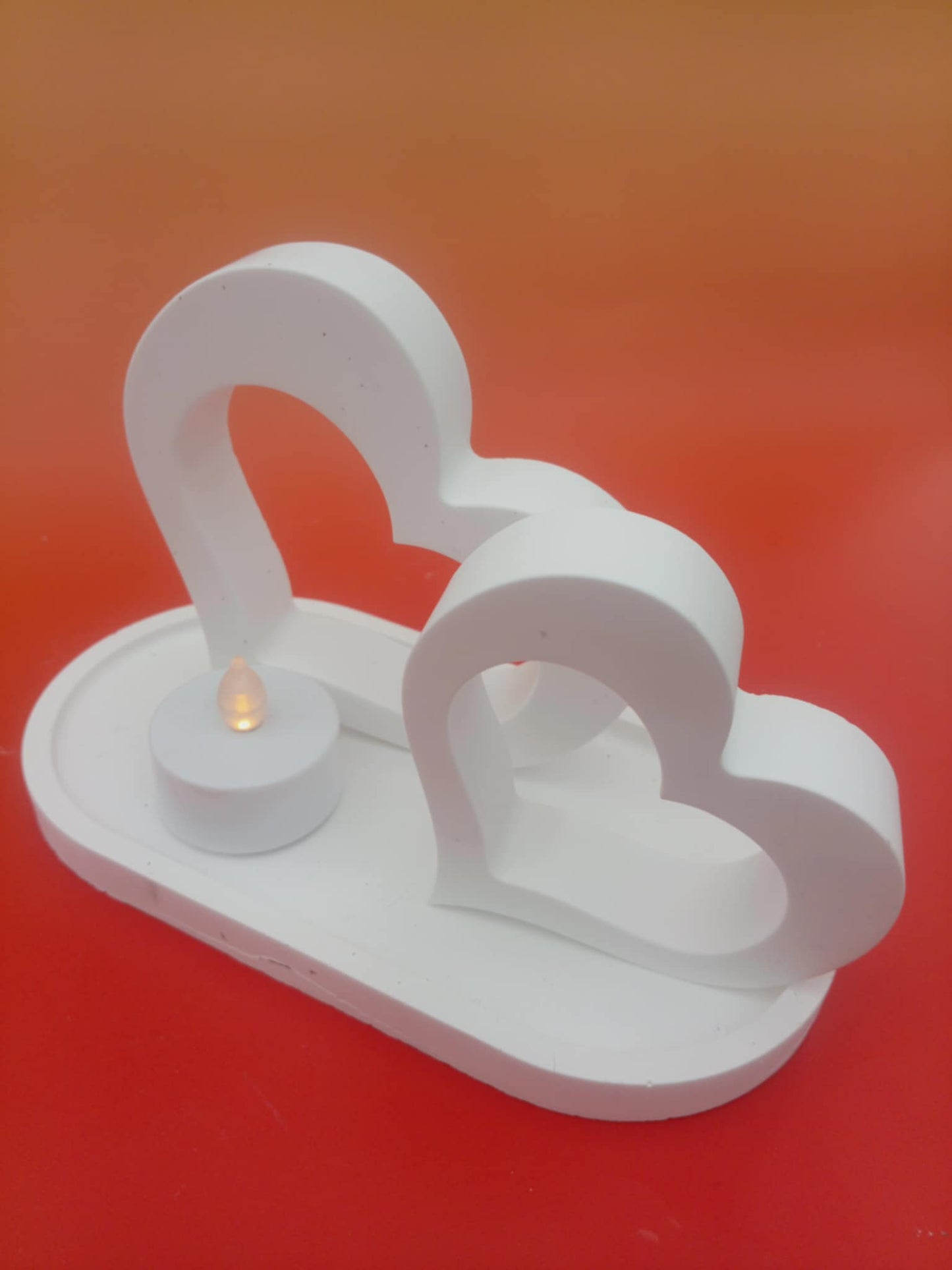 Heart & Light: Handcrafted Jesmonite Double Heart Display