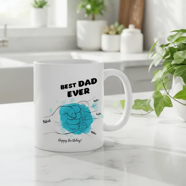 Personalised "Best Dad Ever" Fist Bump Mug