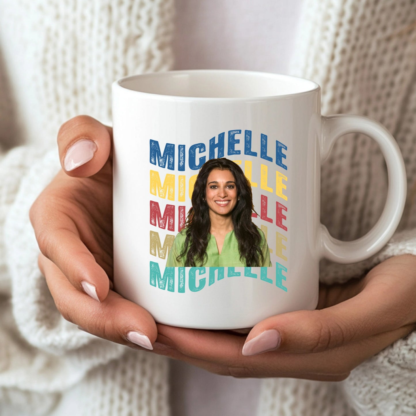 Personalised Retro "Wavy Text" Photo Mug