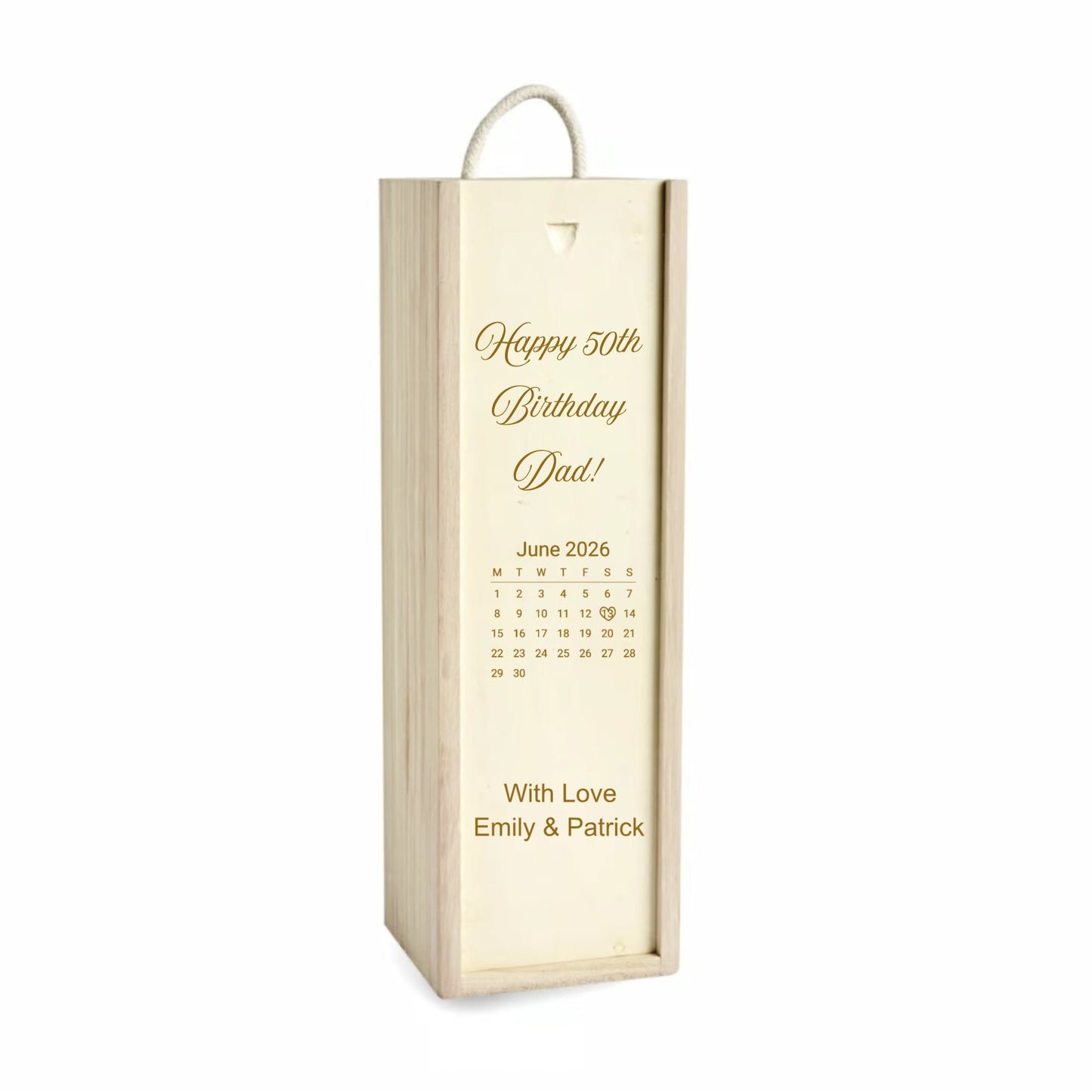 Personalised Wooden Birthday Calendar Wine Box