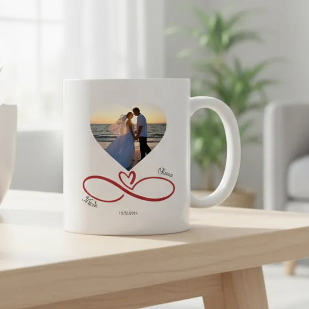 Personalised "Infinity Heart" Photo Mug