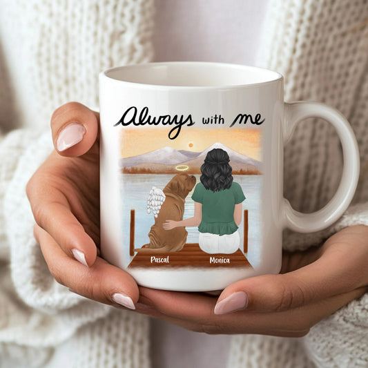 Personalised "Always With Me" Pet Memorial Illustration Mug