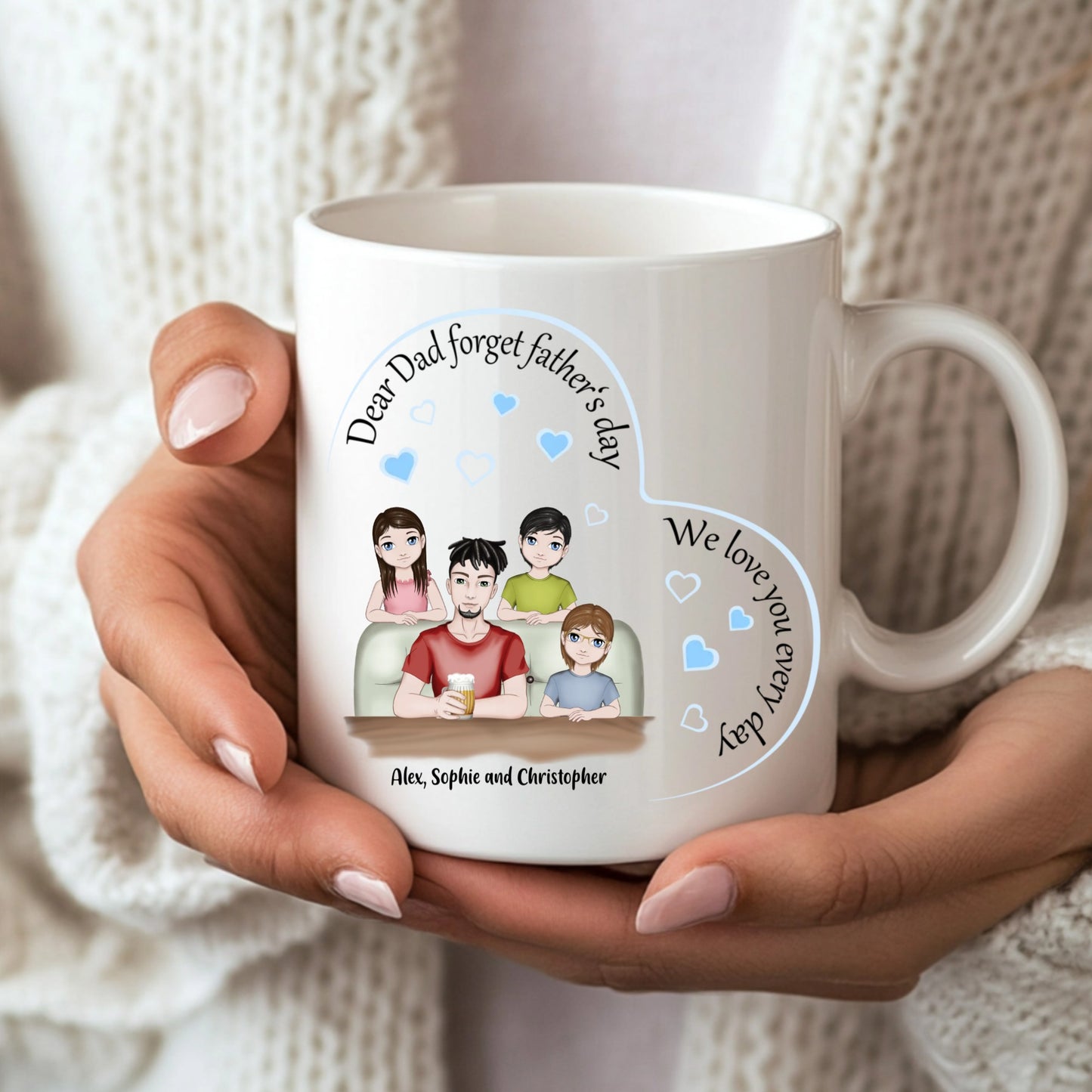 Personalised "Dear Dad" Illustration Mug