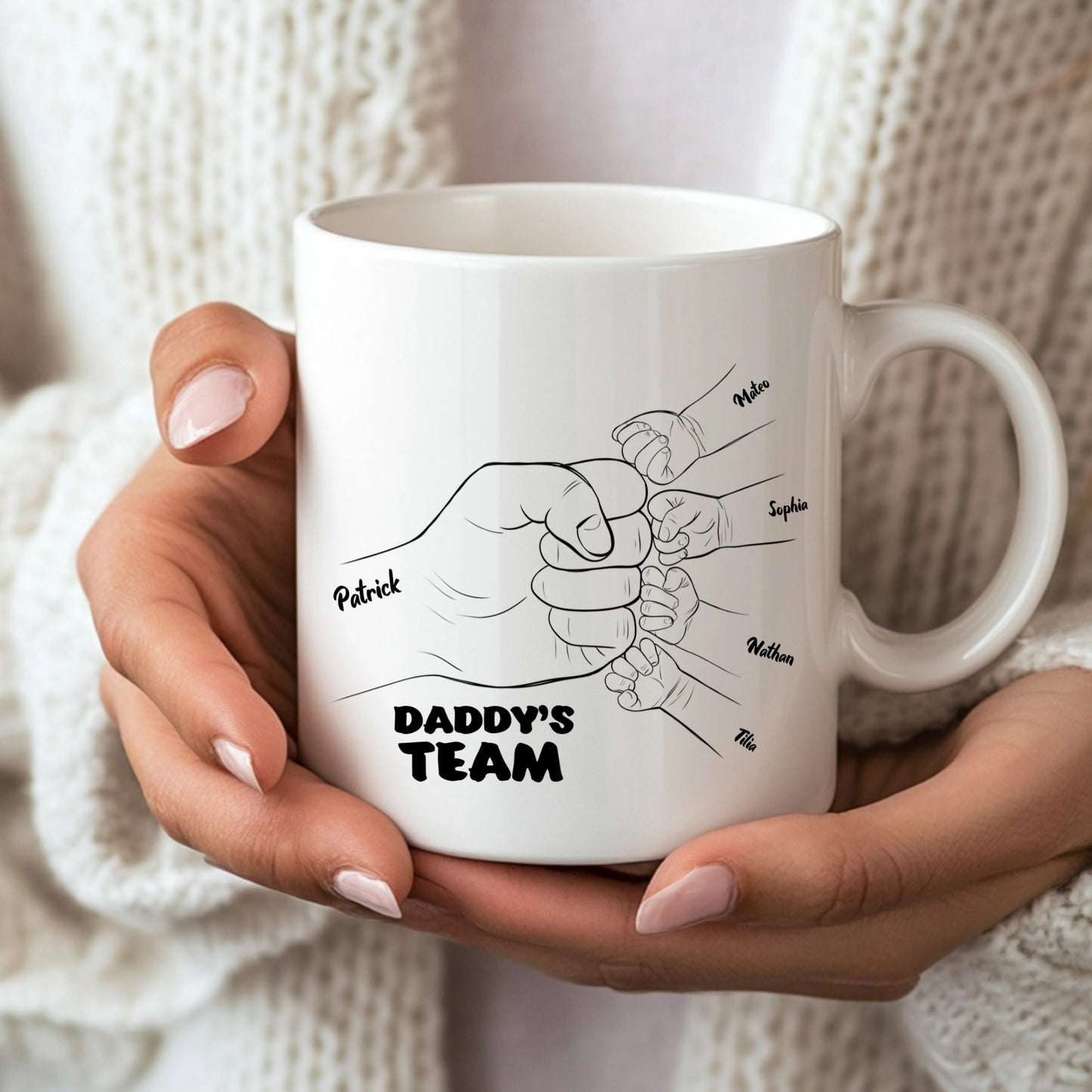 Personalised "Daddy's Team" Fist Bump Mug