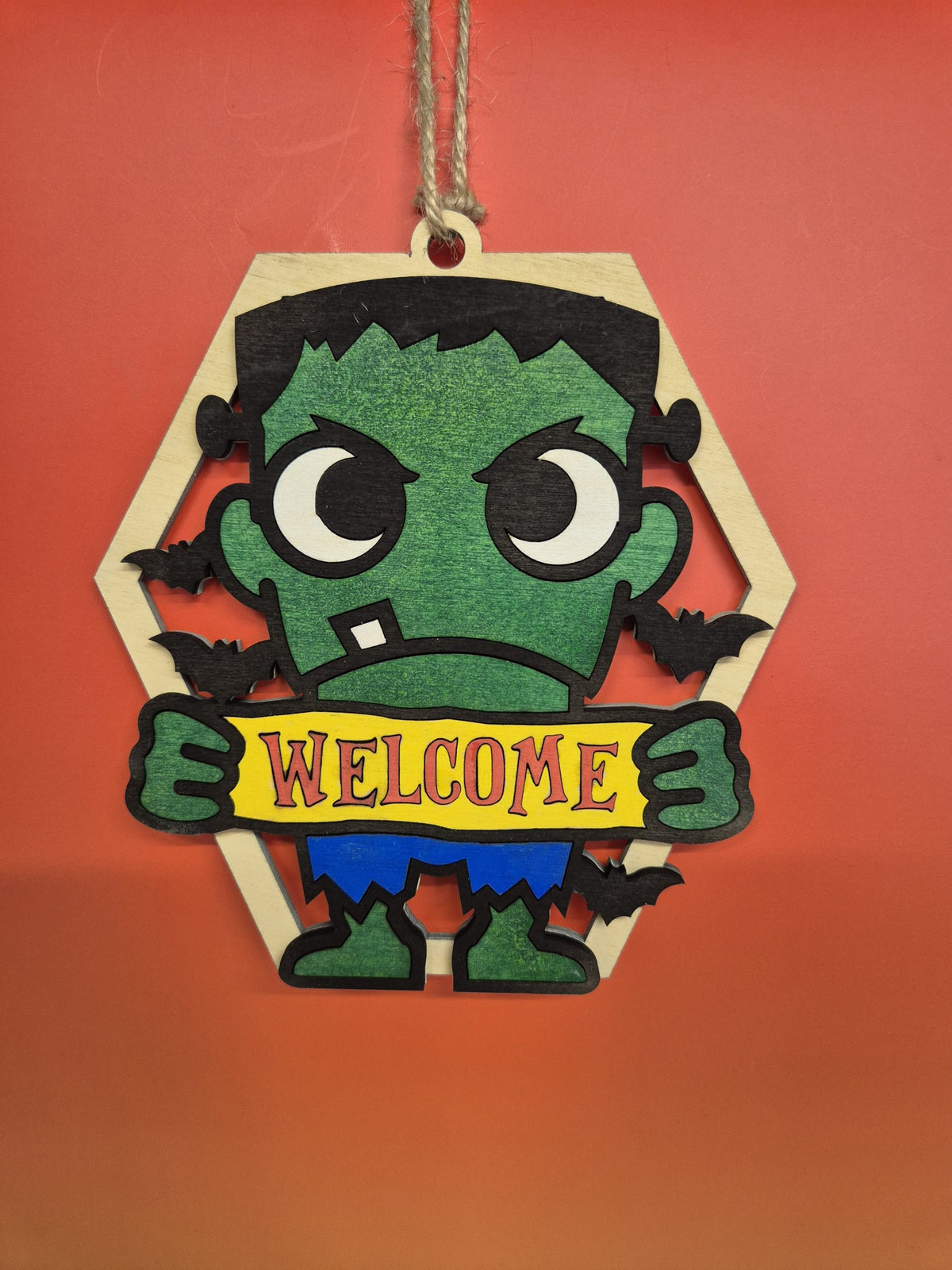 Halloween Welcome Sign - Frankenstein image 0