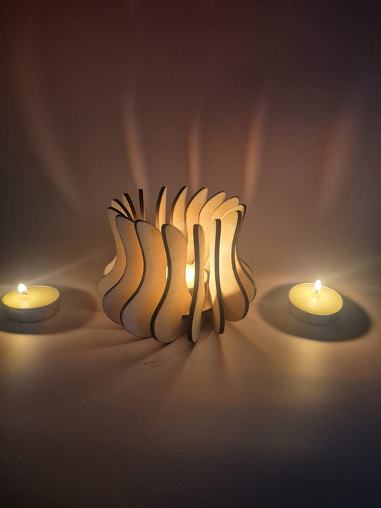 Medium Wooden Tealight Holder image 0