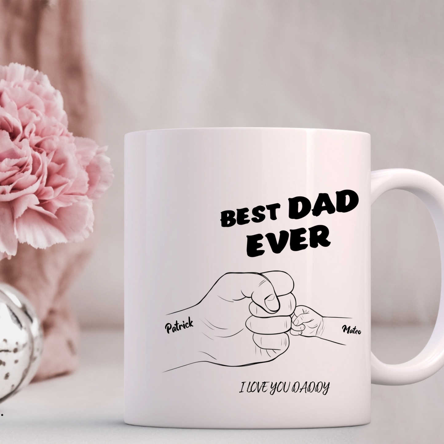 Personalised "Best Dad Ever" Fist Bump Mug