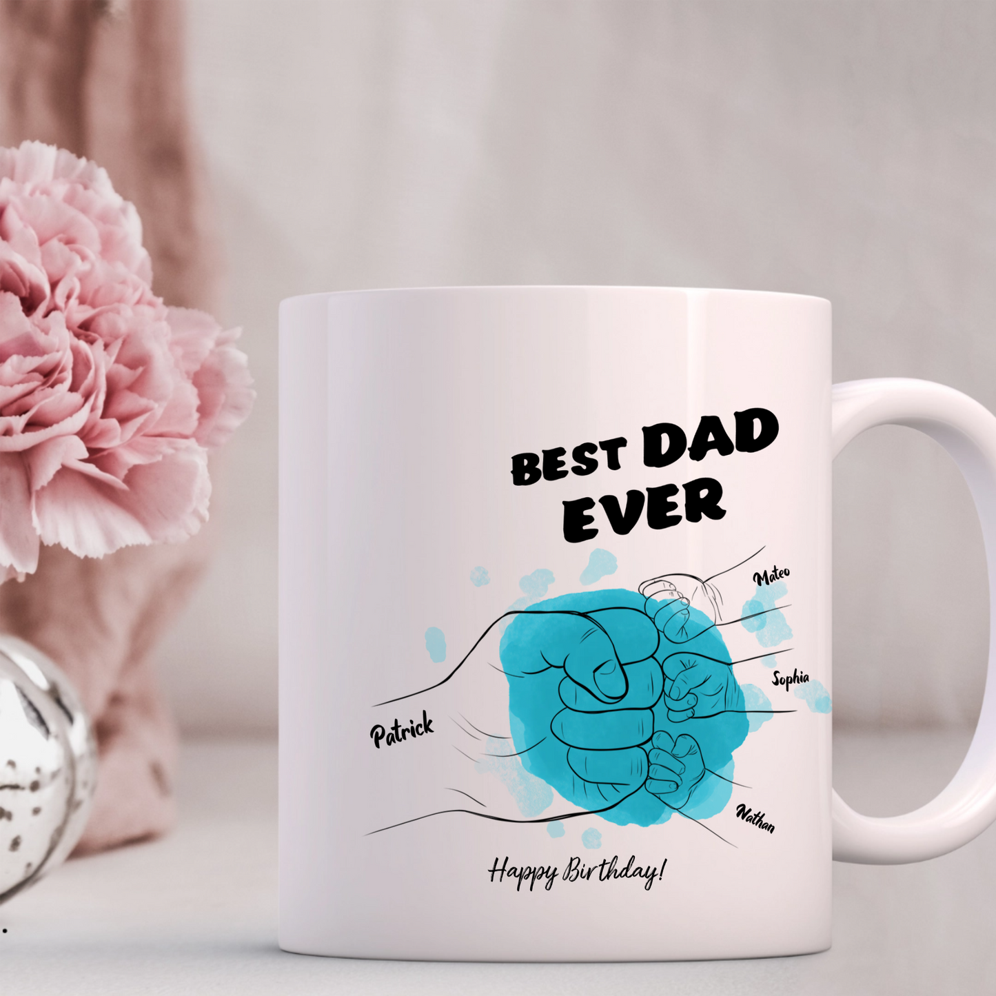 Personalised "Best Dad Ever" Fist Bump Mug