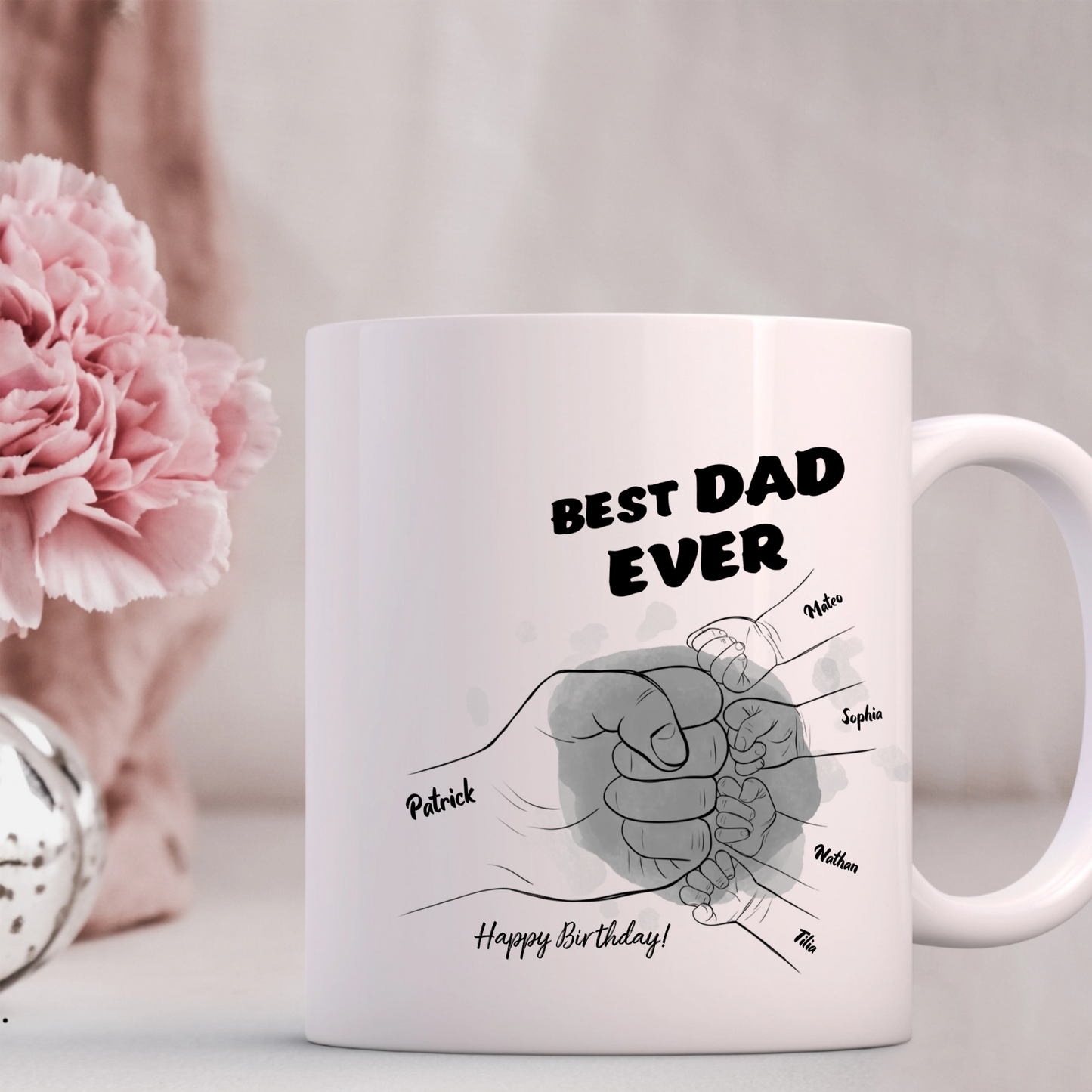 Personalised "Best Dad Ever" Fist Bump Mug