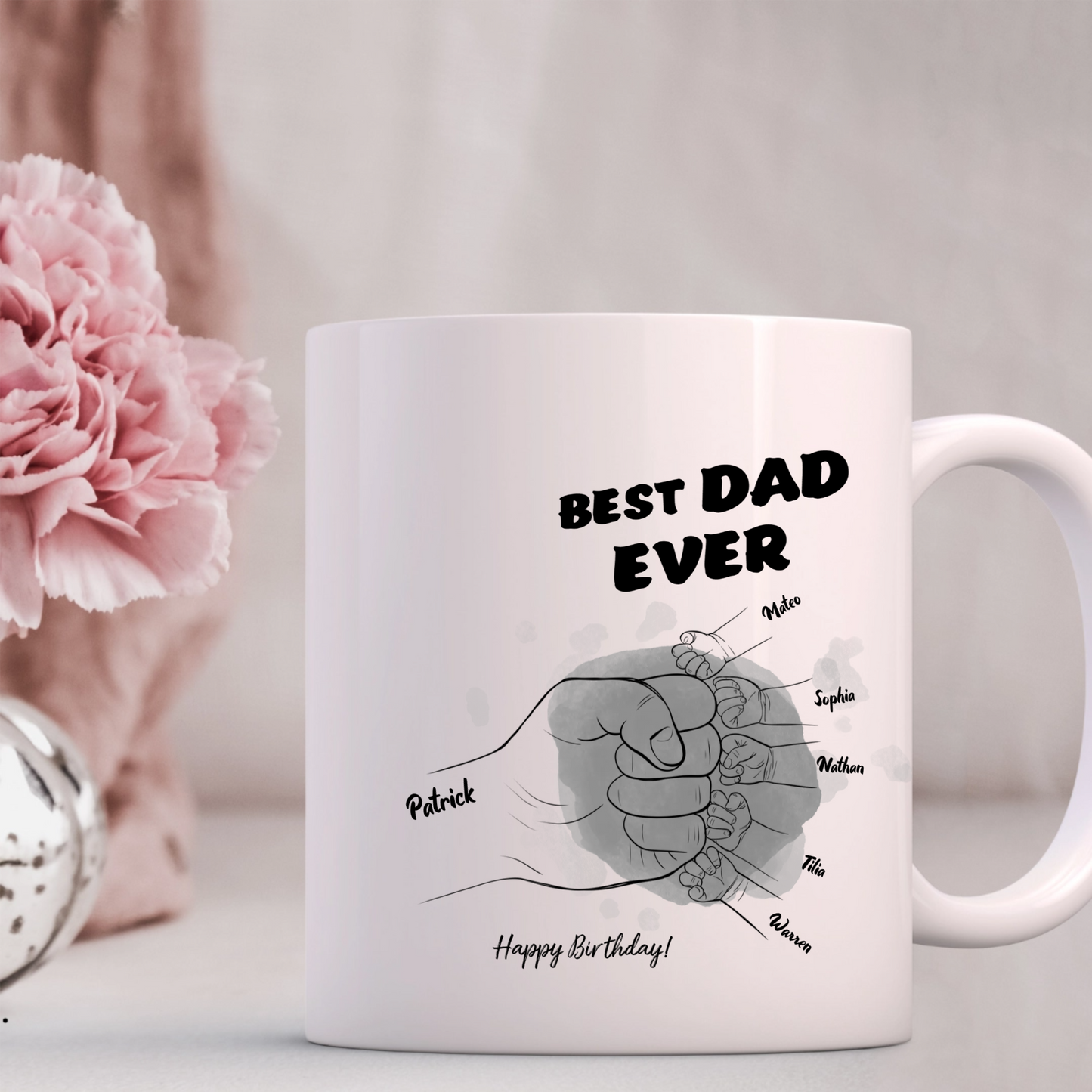 Personalised "Best Dad Ever" Fist Bump Mug