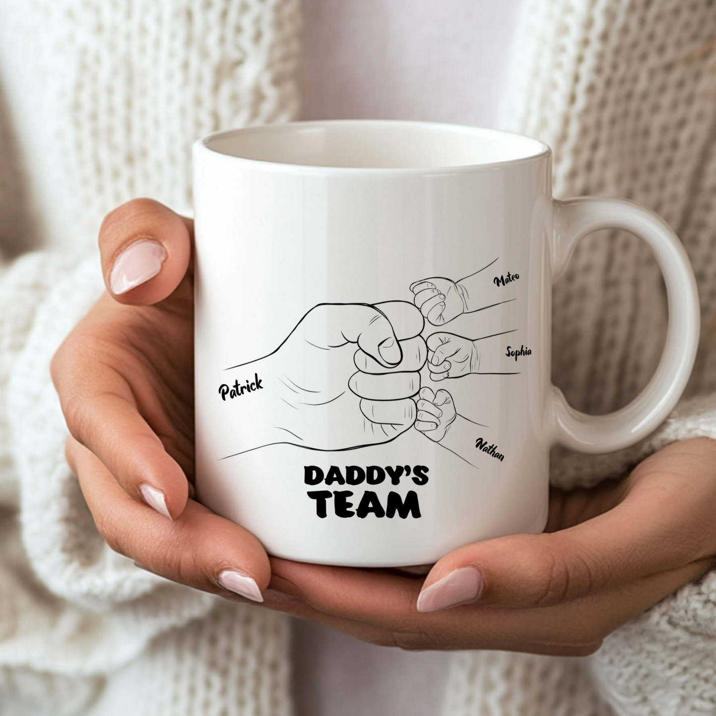 Personalised "Daddy's Team" Fist Bump Mug