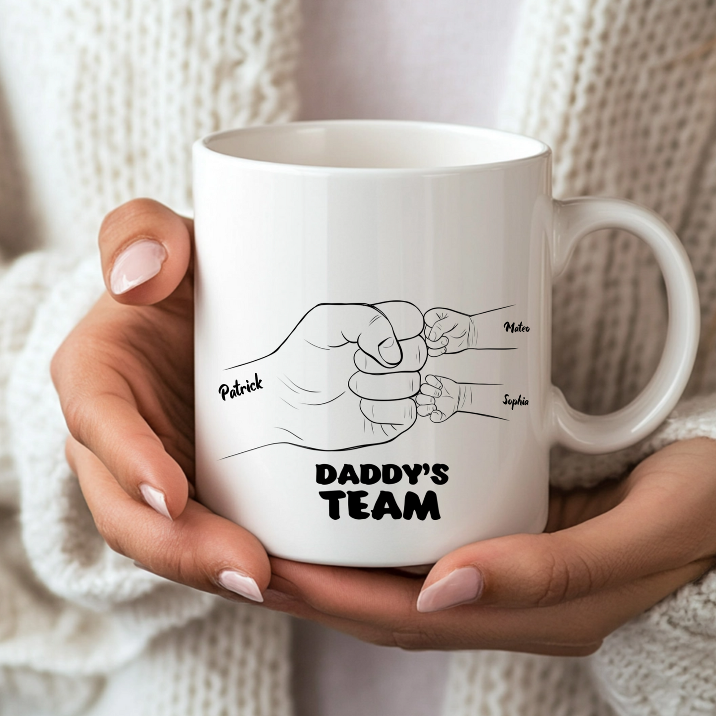 Personalised "Daddy's Team" Fist Bump Mug