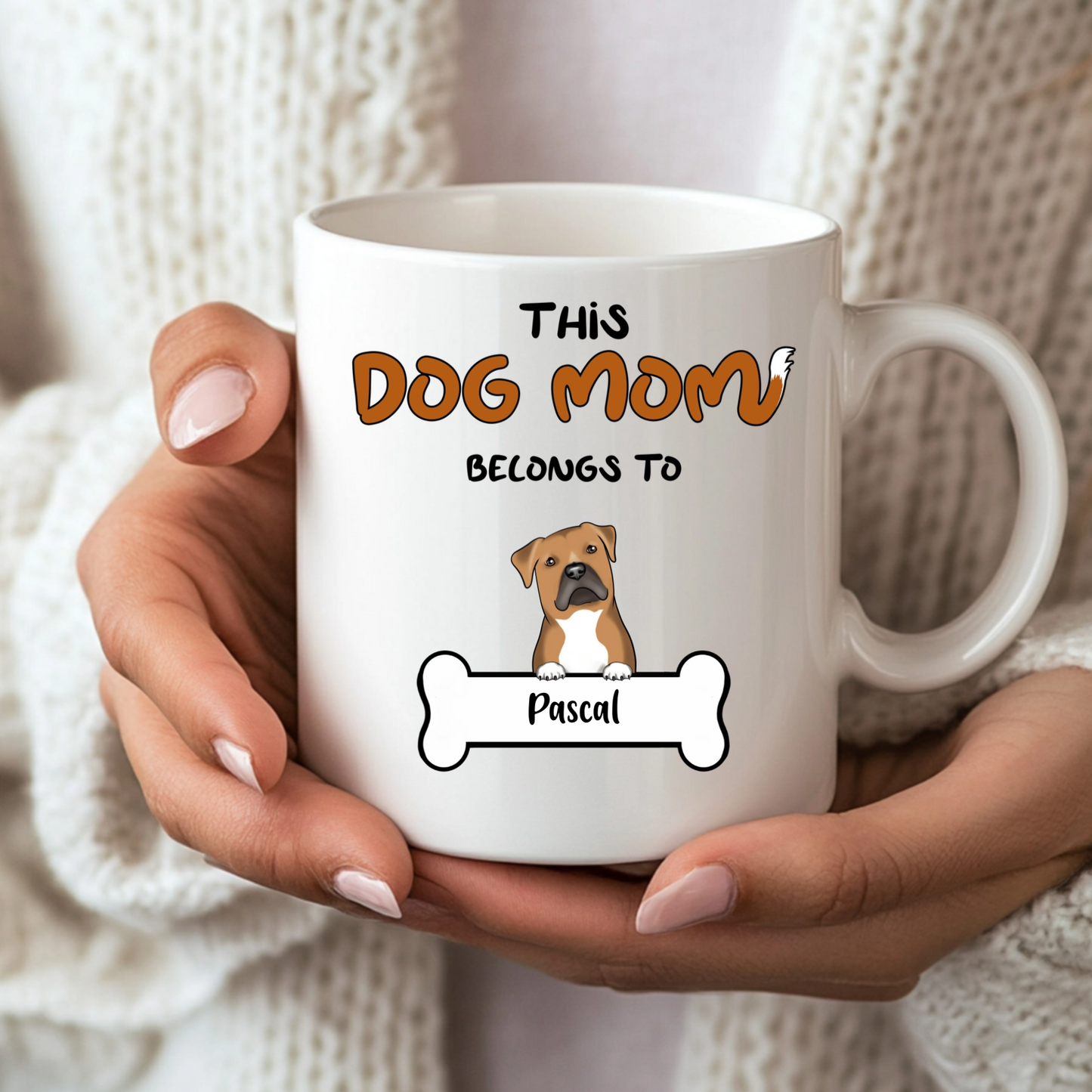 Personalised "This Dog Mom Belongs To" Illustration Mug