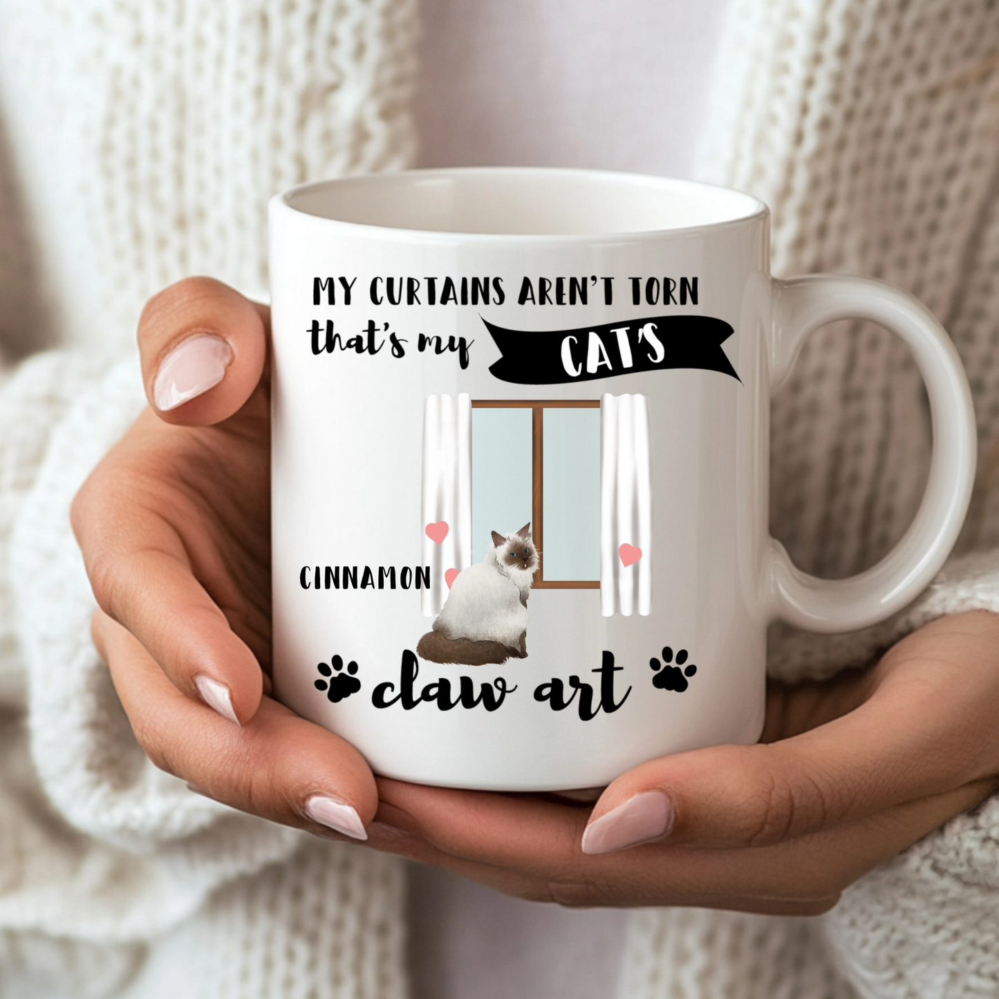 Personalised "Cat's Claw Art" Funny Illustration Mug