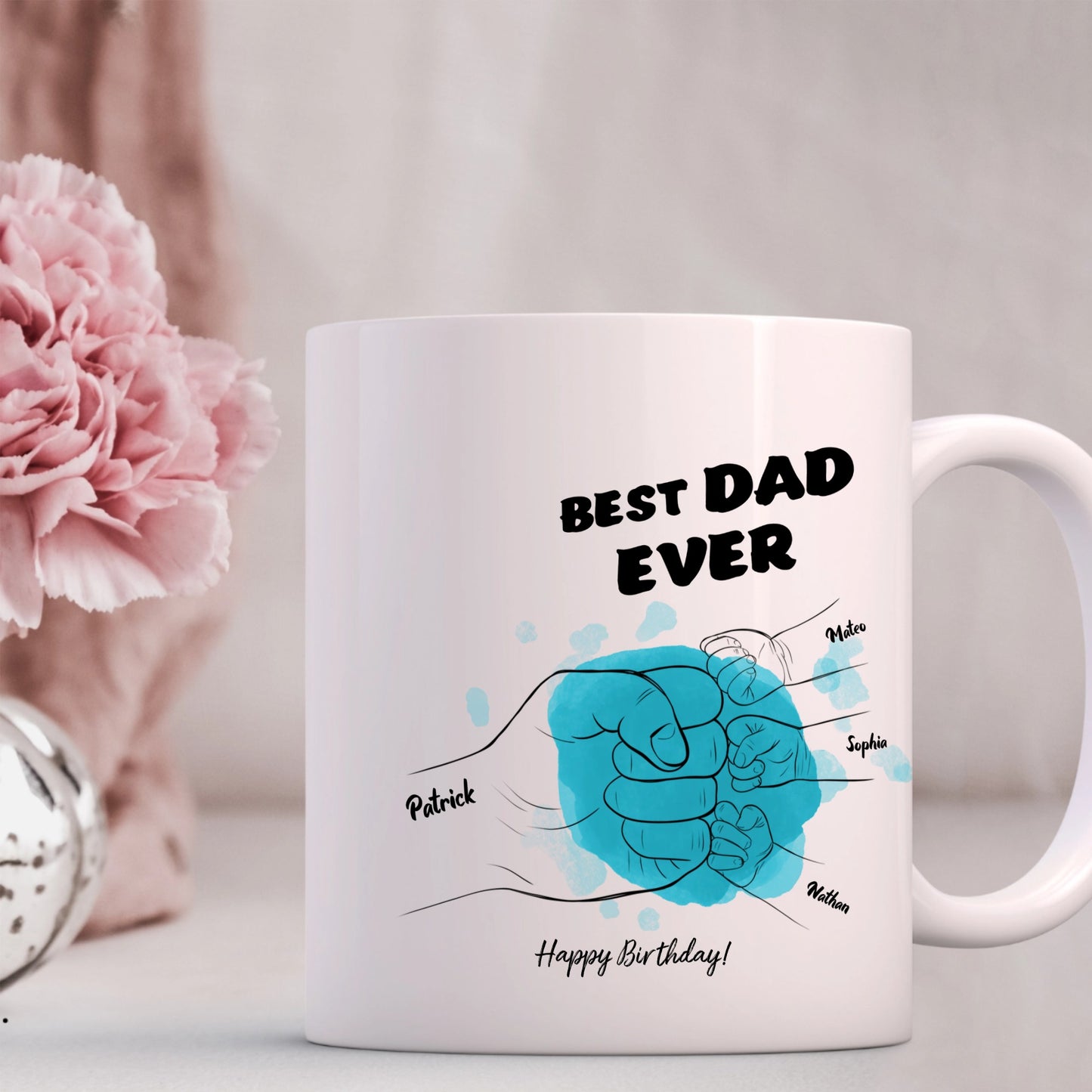 Personalised "Best Dad Ever" Fist Bump Mug