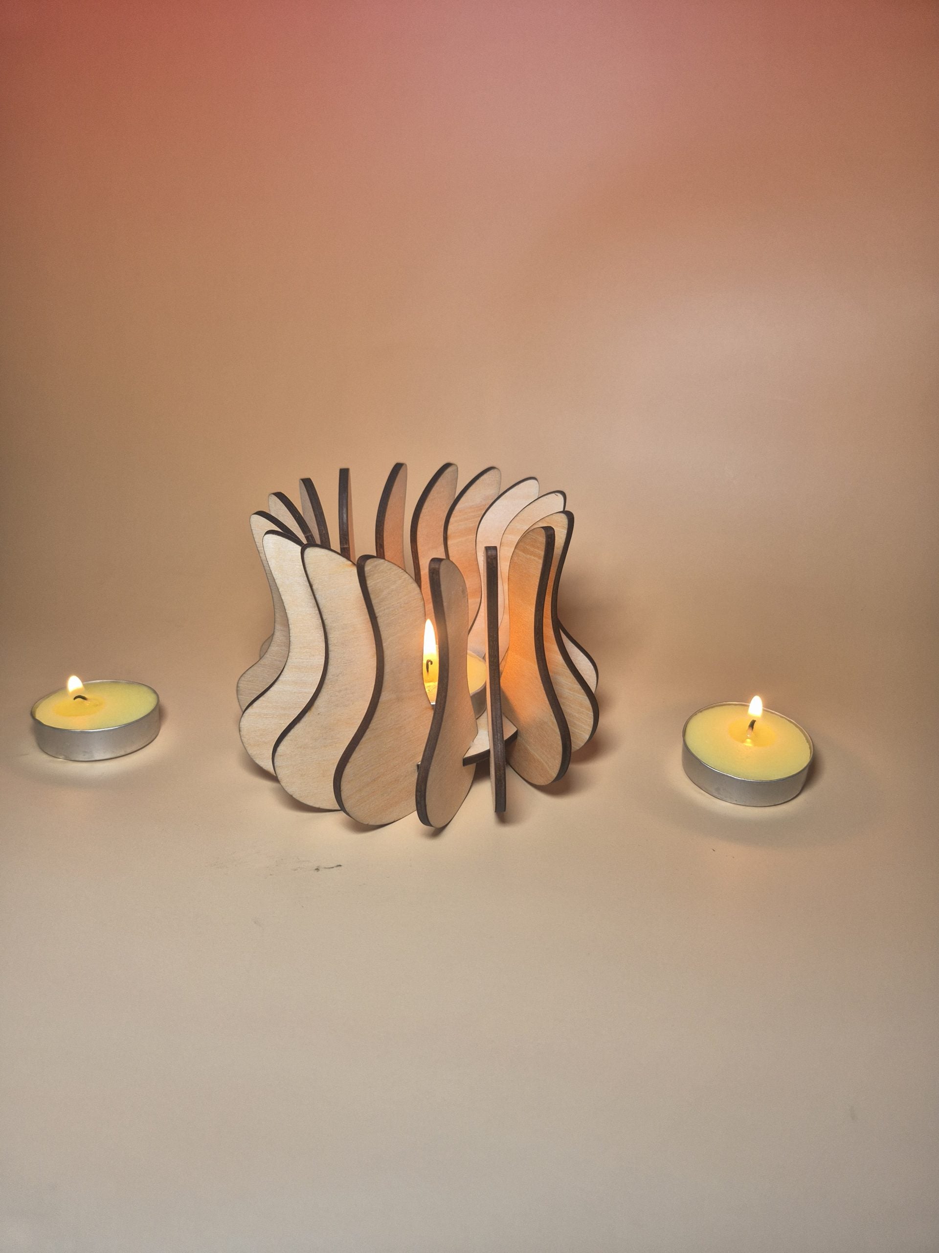 Medium Wooden Tealight Holder image 2