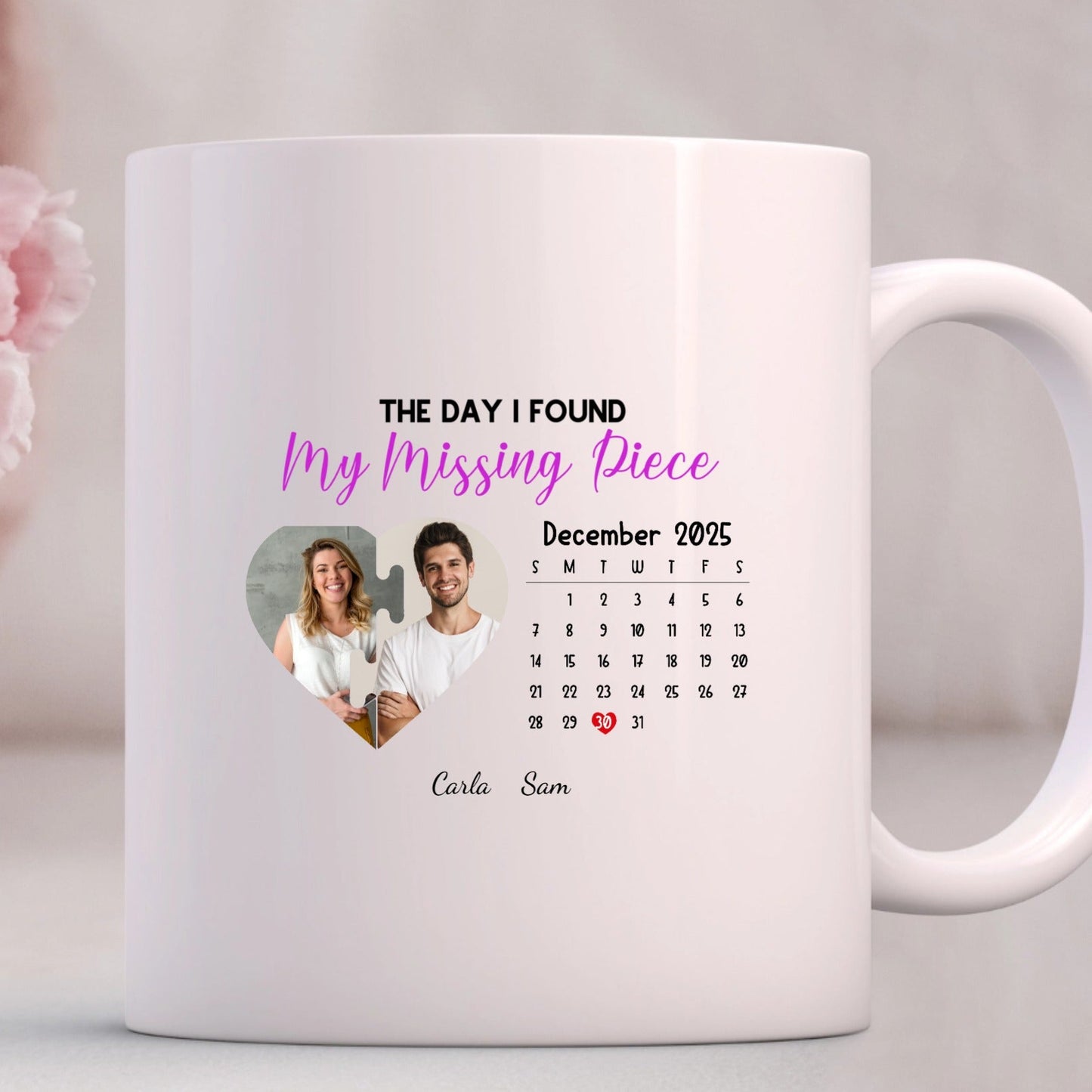 Personalised "Missing Piece" Jigsaw Photo & Calendar Mug