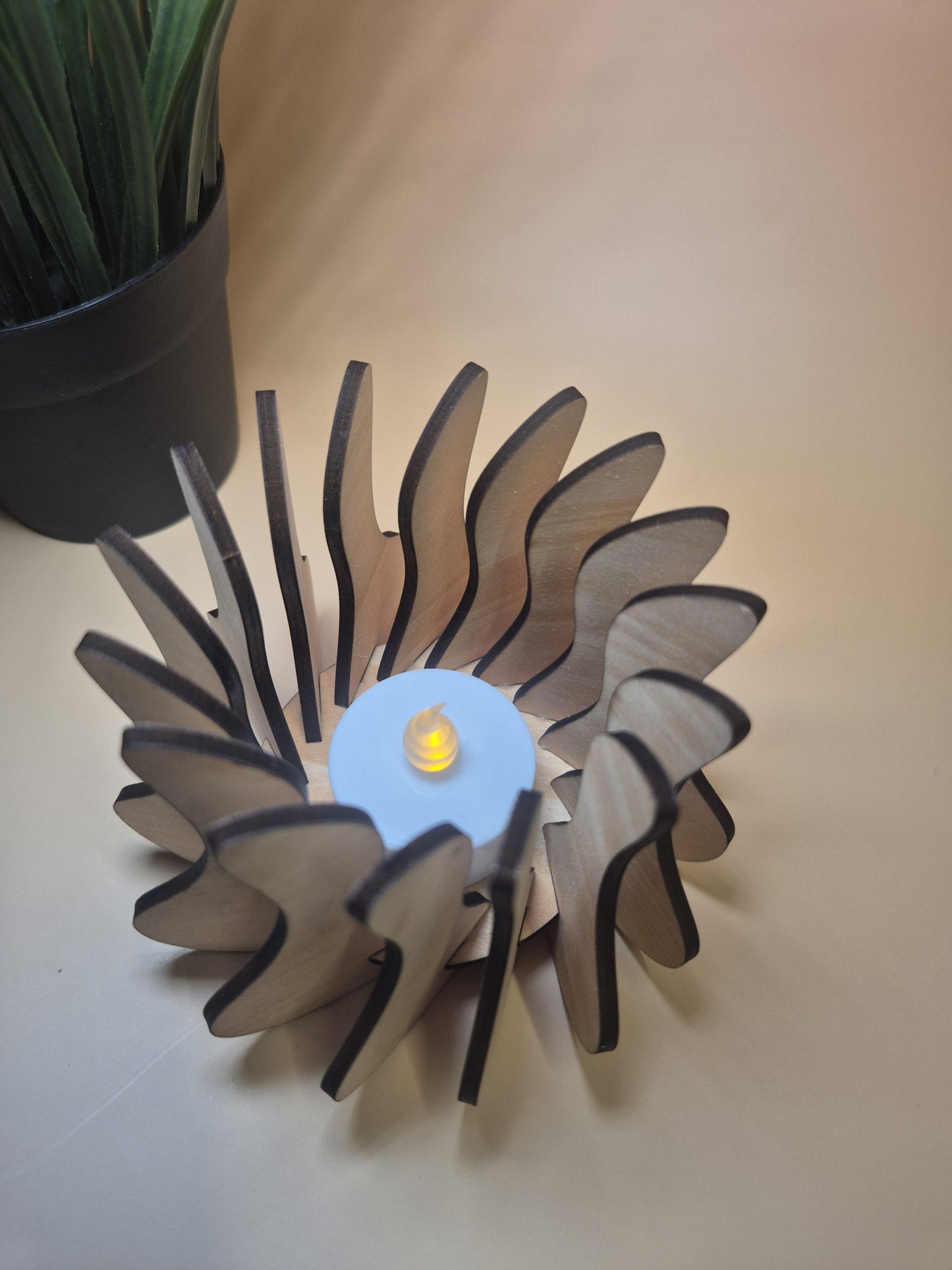 Medium Wooden Tealight Holder image 4
