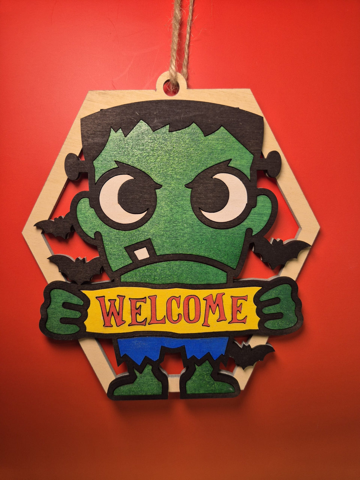 Halloween Welcome Sign - Frankenstein image 1