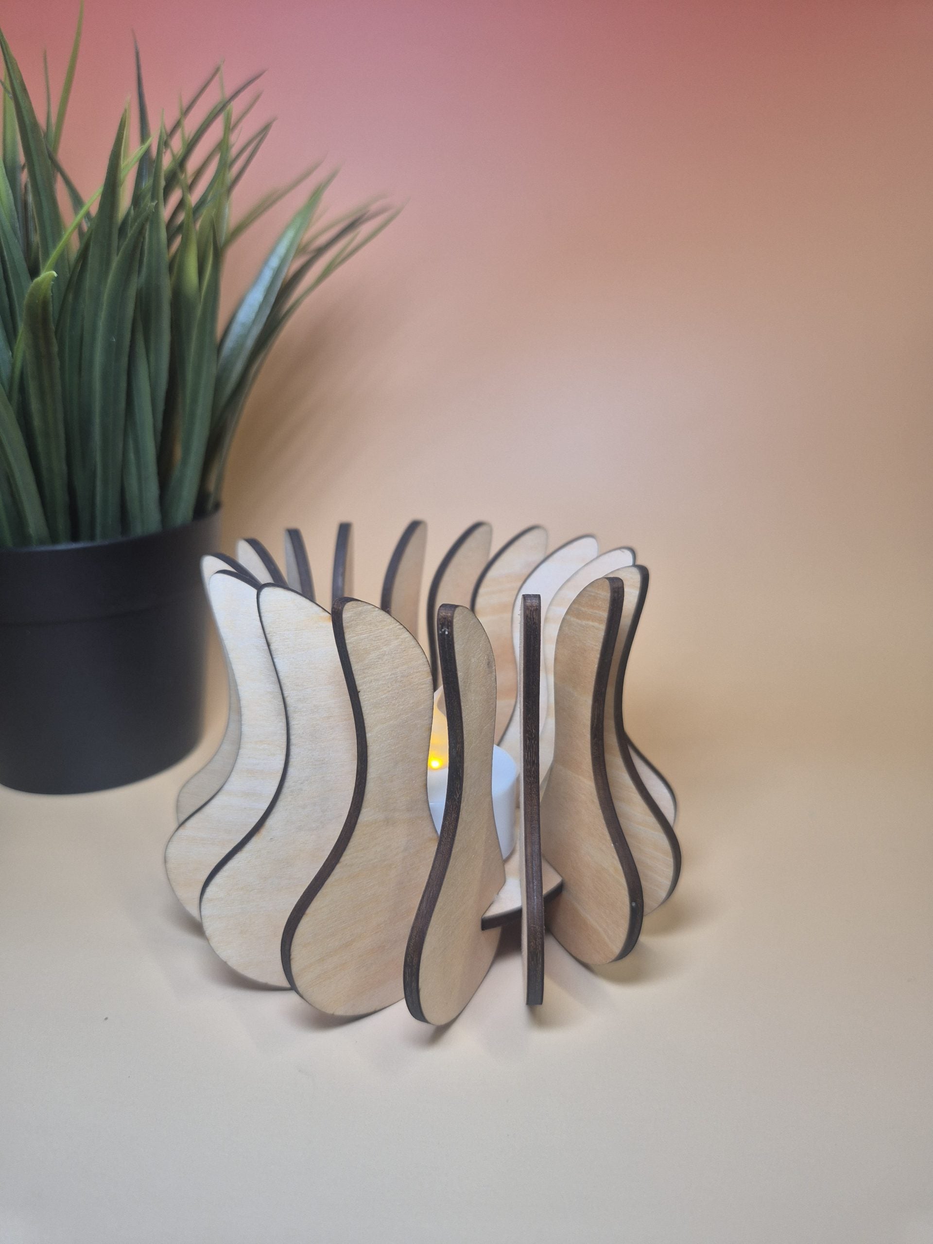 Medium Wooden Tealight Holder image 5