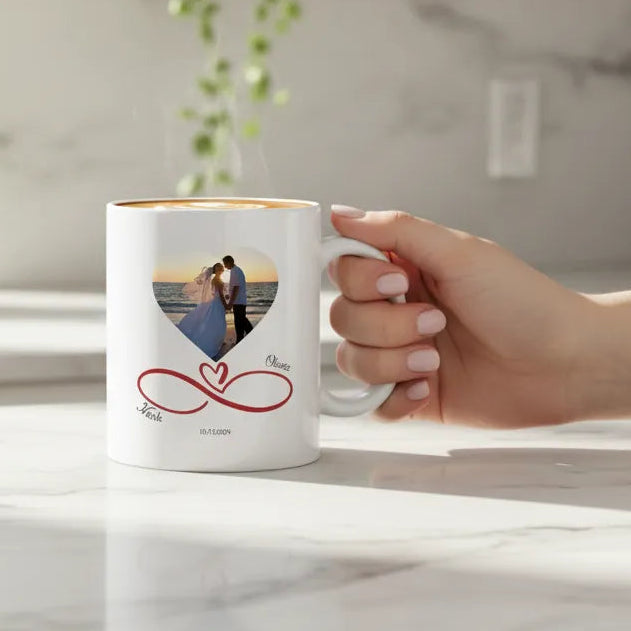 Personalised "Infinity Heart" Photo Mug
