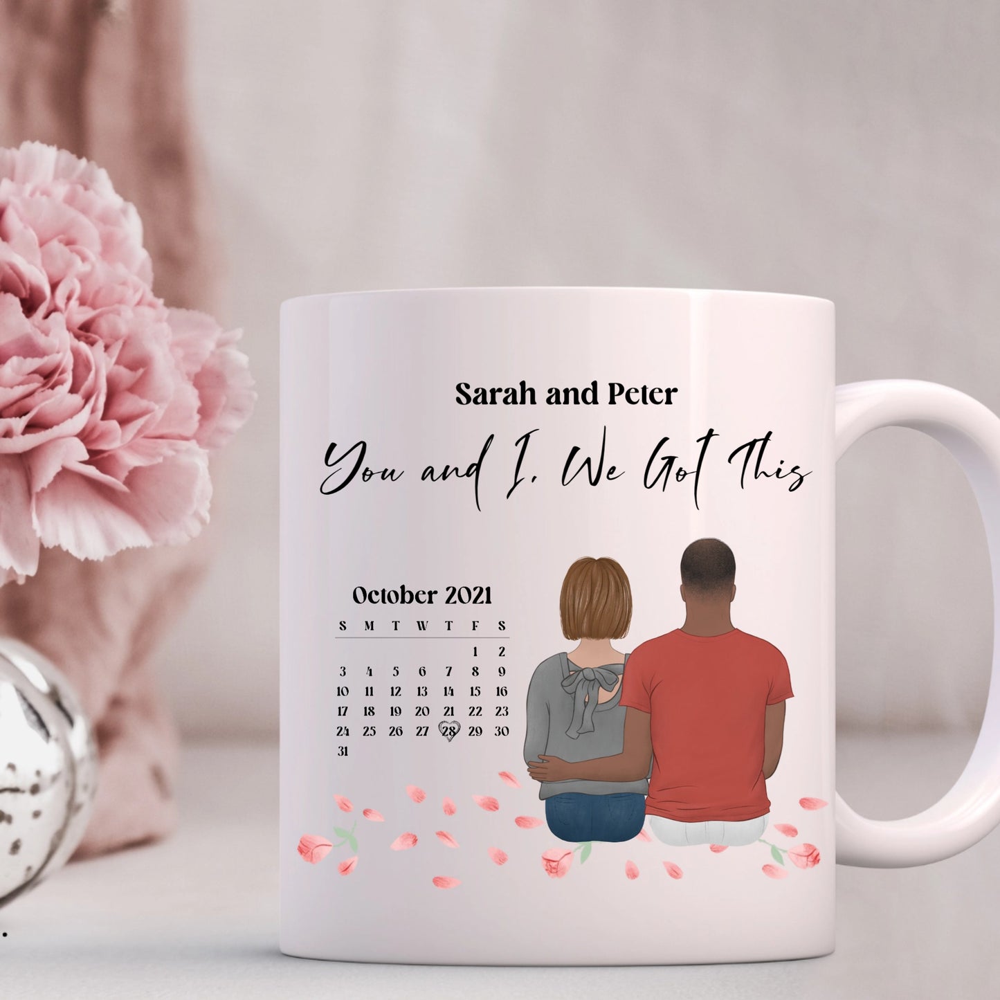 Personalised "Soulmates & Best Friends" Illustration Mug