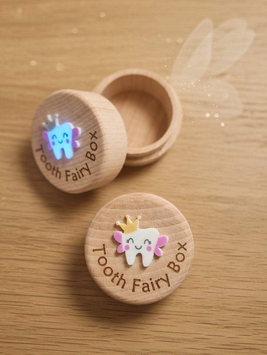 Handcrafted Wooden Tooth Fairy Keepsake Box