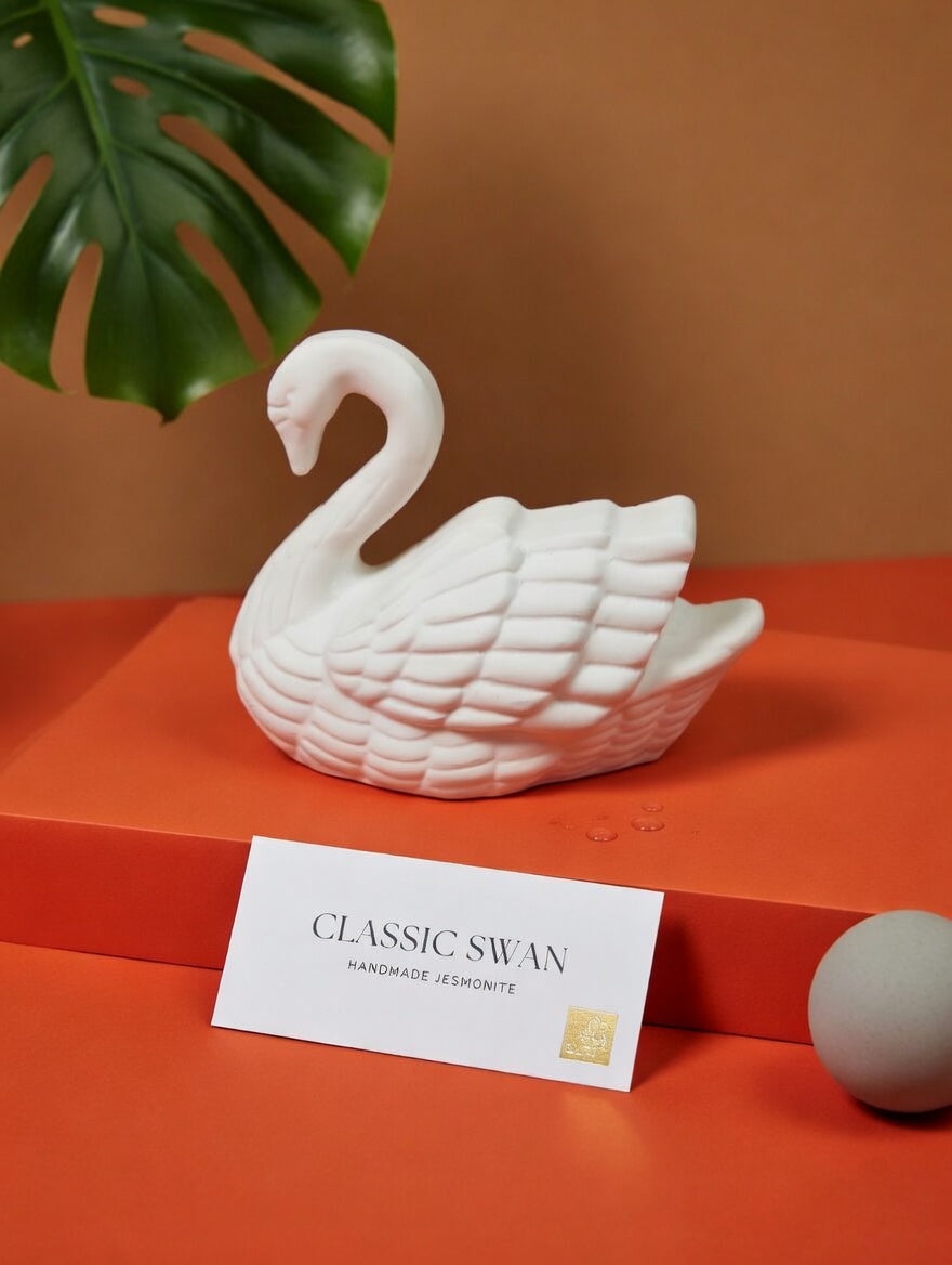 Classic Swan Handmade Jesmonite Figurine