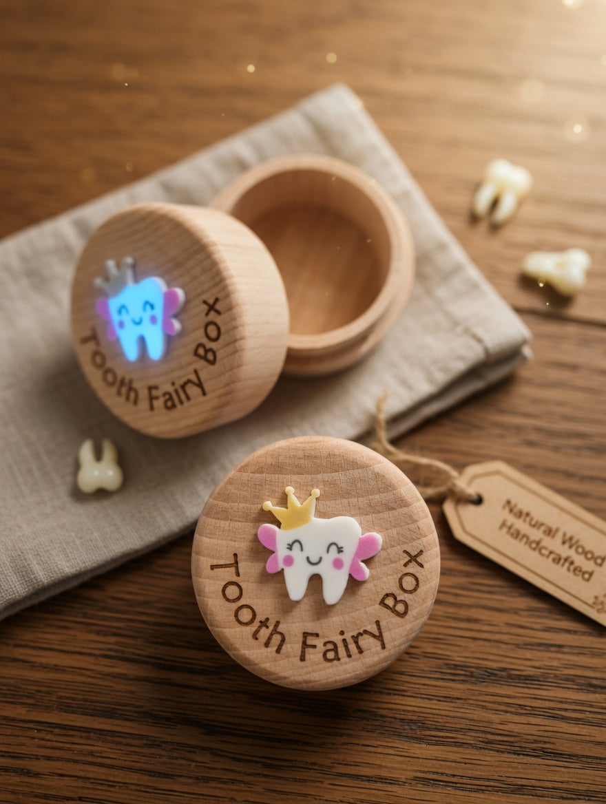 Handcrafted Wooden Tooth Fairy Keepsake Box