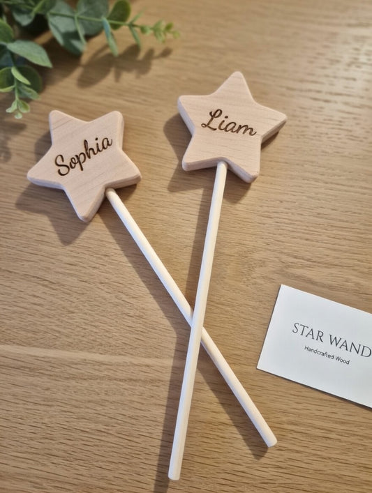 Star Wand: Handcrafted Personalised Wooden Magic Wand