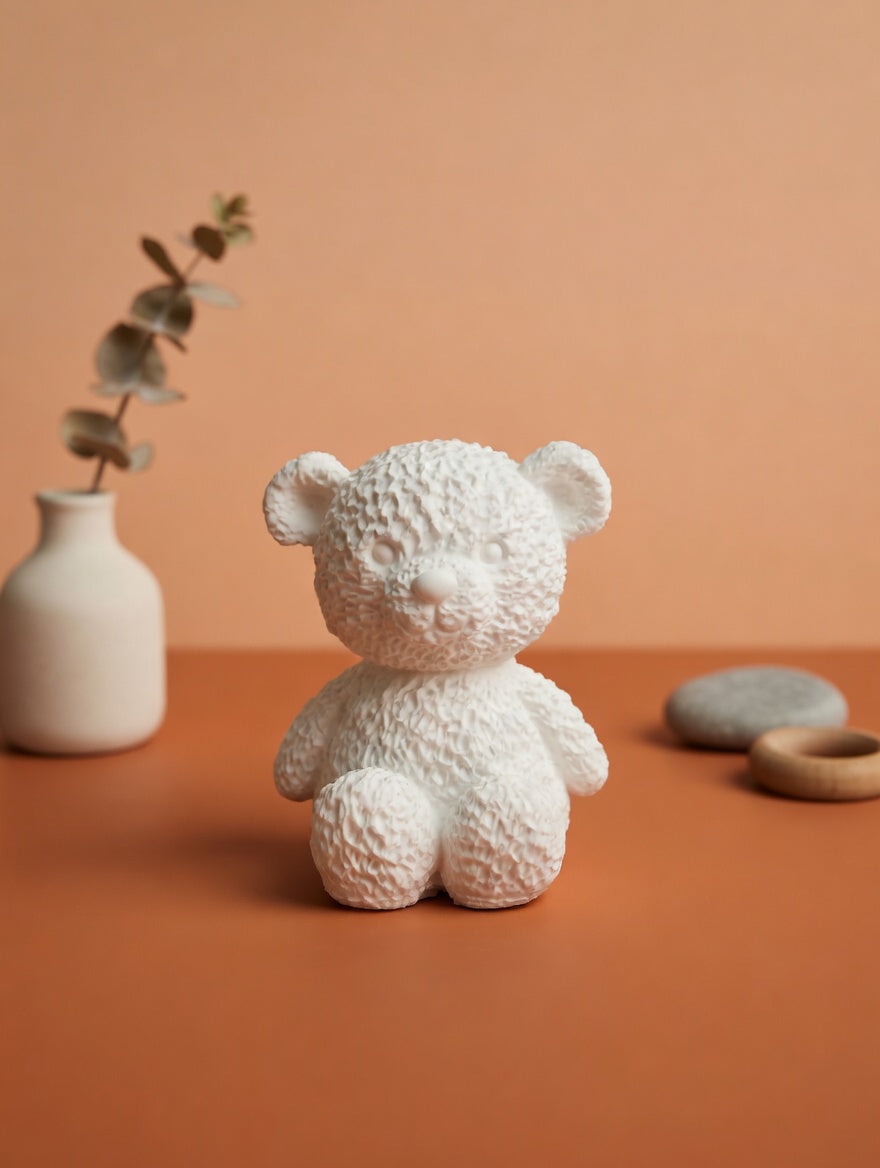 Handcrafted Miniature Jesmonite Teddy Bear Figurine