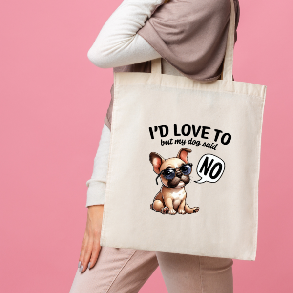 White Tote Bag Dog #6