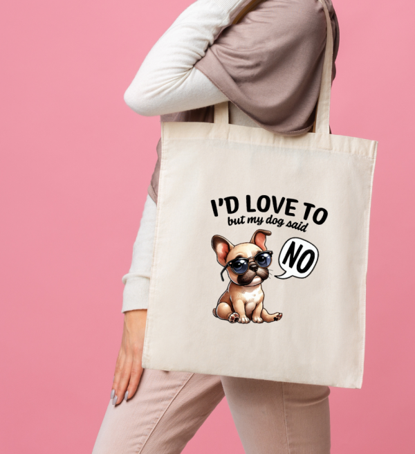 White Tote Bag Dog #6