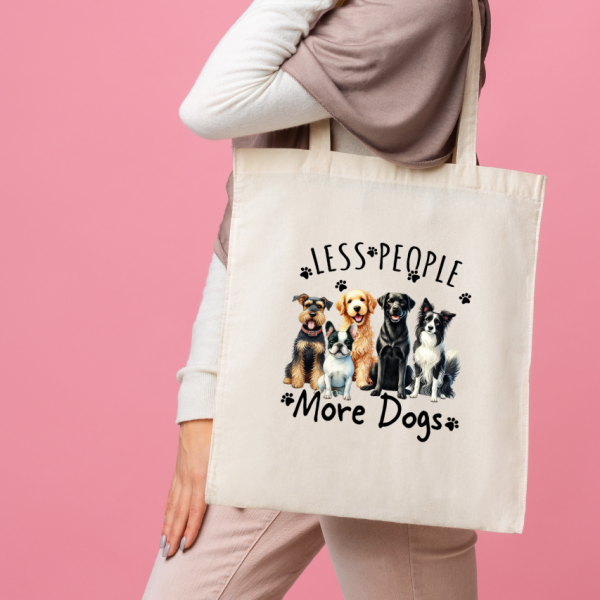 White Tote Bag Dog #7