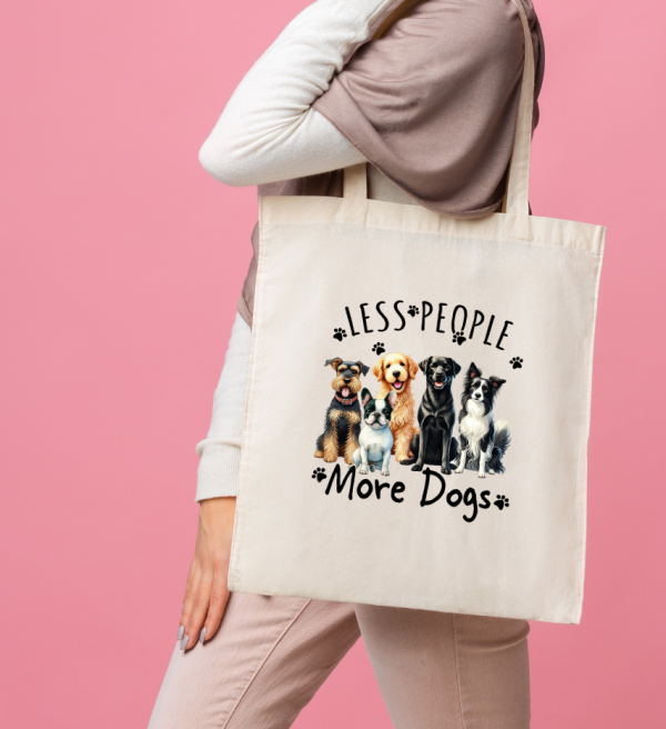 White Tote Bag Dog #7