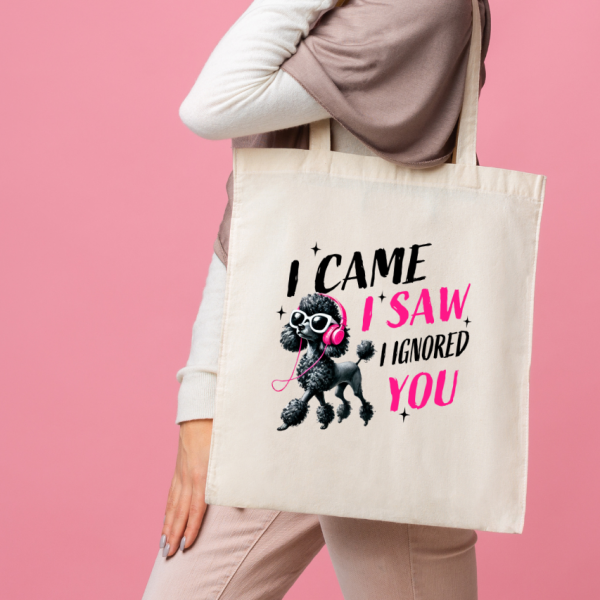 White Tote Bag Dog #1