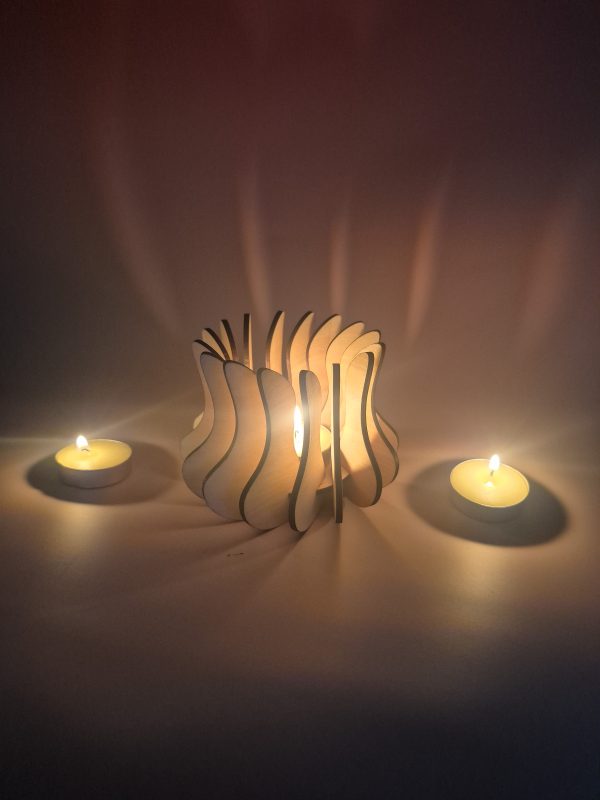 Medium Wooden Tealight Holder - Image 2