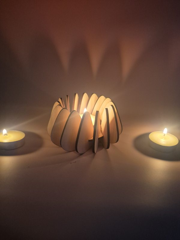 Small Wooden Tealight Holder - Image 4