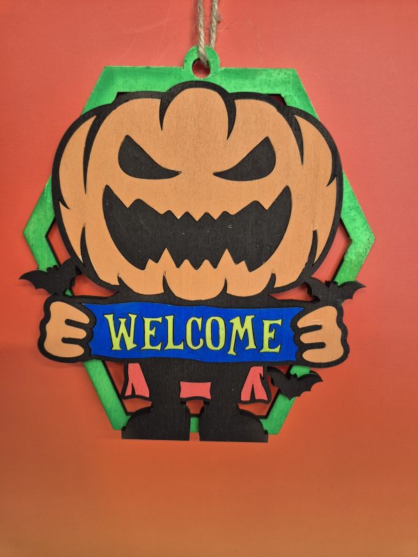 Halloween Welcome Sign - Pumpkin - Image 3