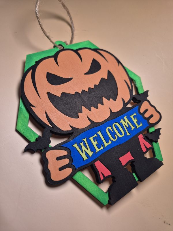 Halloween Welcome Sign - Pumpkin - Image 2