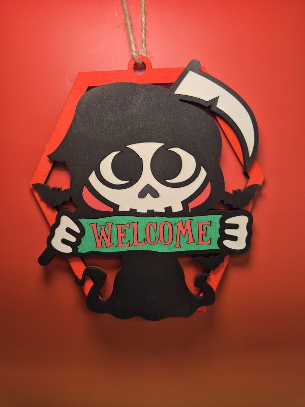 Halloween Welcome Sign - Skeleton - Image 2