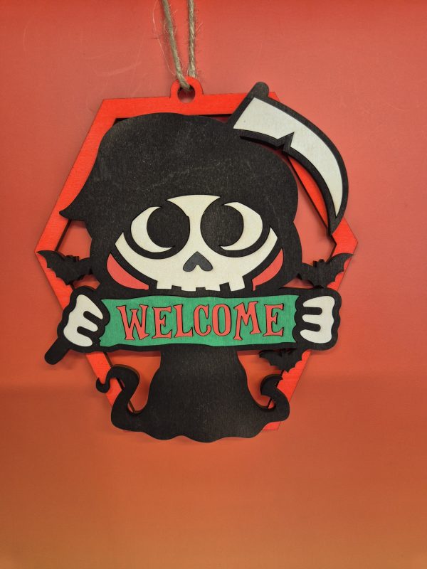 Halloween Welcome Sign - Skeleton