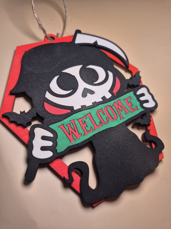 Halloween Welcome Sign - Skeleton - Image 4