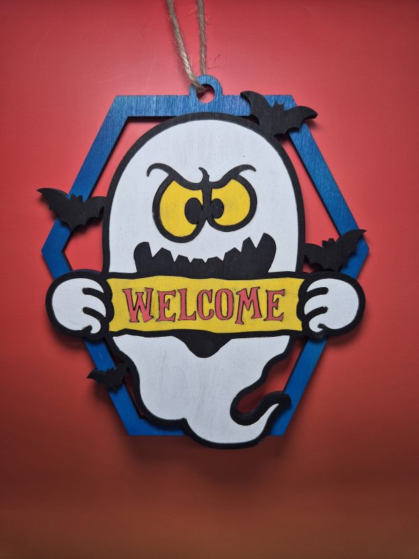 Halloween Welcome Sign - Ghost