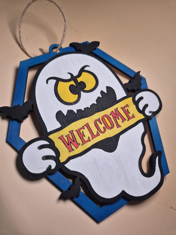 Halloween Welcome Sign - Ghost - Image 3