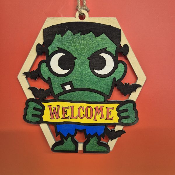 Halloween Welcome Sign - Frankenstein