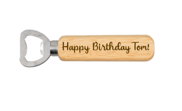 Wooden Bottle Opener - Personalised with your text
