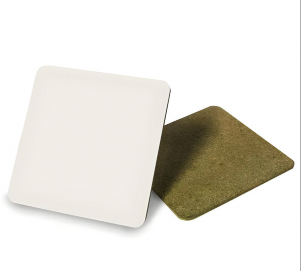 Aluminium coaster - Square - Cork Base - Image 2